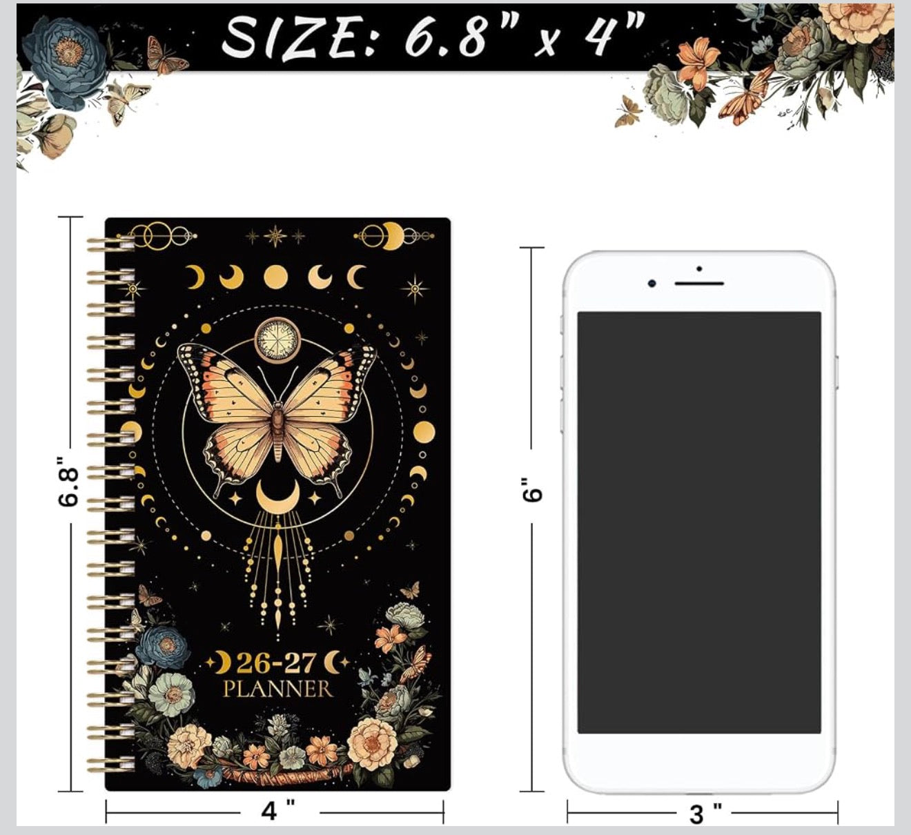 Celestial Pocket Planner July 2026 to July 2027- Weekly Monthly Planner