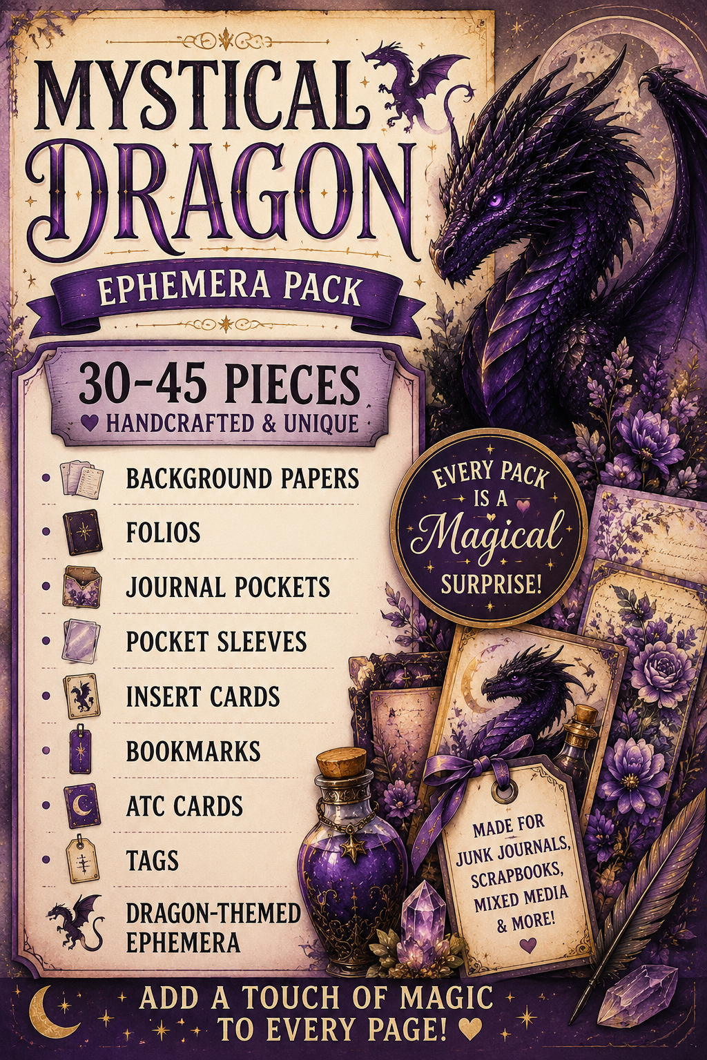 Mystical Dragon 🐉 Ephemera Pack
